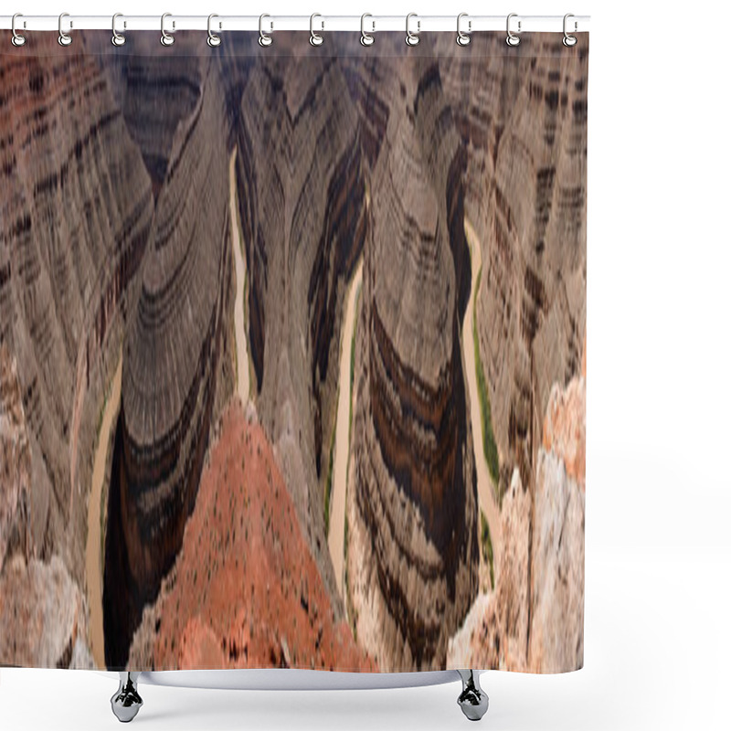 Personality  Panoramic View From Goosenecks State Park Shower Curtains