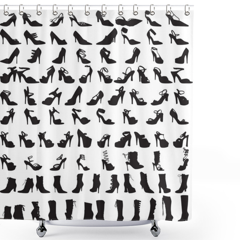 Personality  Shoe Silhouettes 1 Shower Curtains