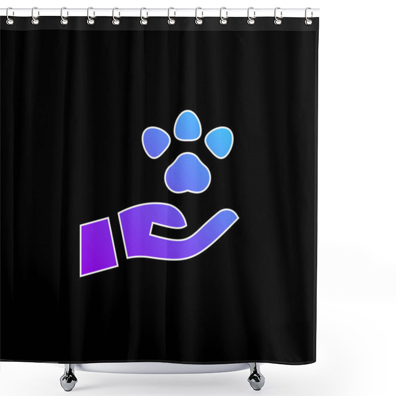 Personality  Animal Blue Gradient Vector Icon Shower Curtains