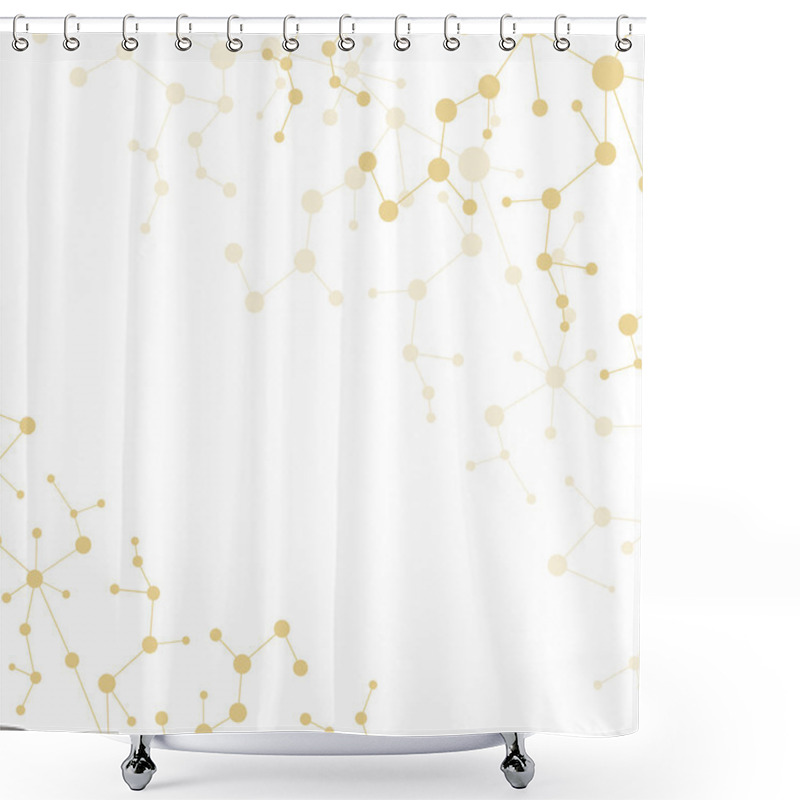 Personality  Structure Molecule And Communication Dna, Atom, Neurons. Science Concept For Your Design. Connected Lines With Dots. Medical, Technology, Chemistry, Science Background. Vector Illustration. Shower Curtains