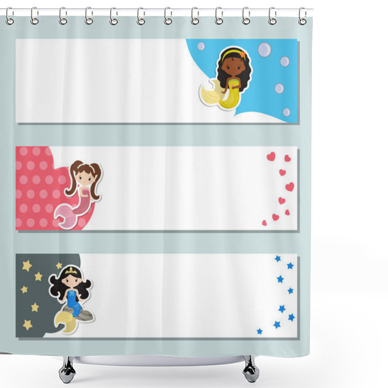 Personality  Set Of Banners. Shower Curtains