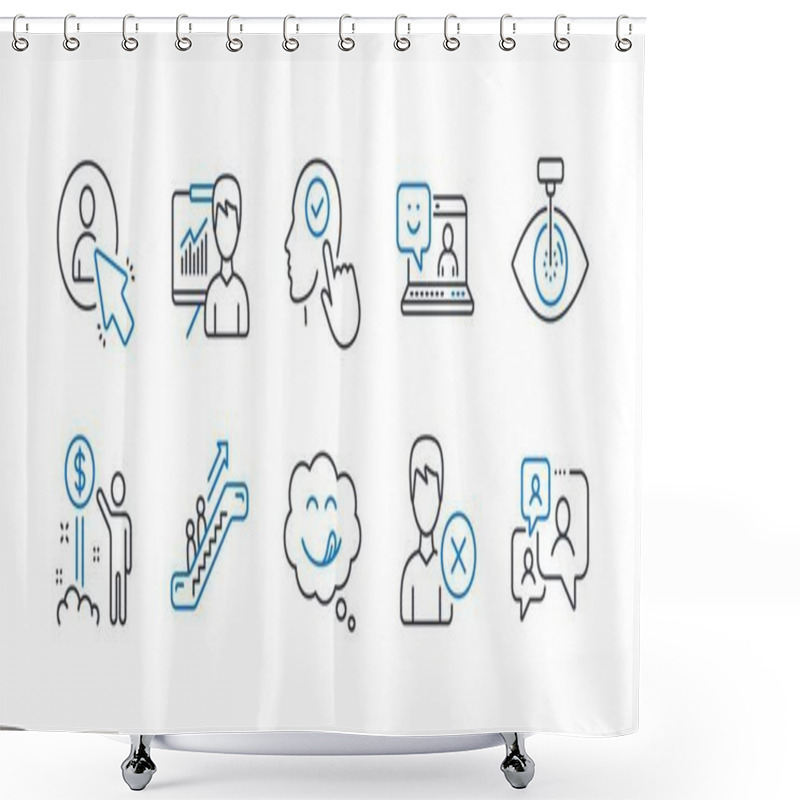 Personality  Set Of People Icons, Such As Smile, Remove Account, Yummy Smile. Vector Shower Curtains