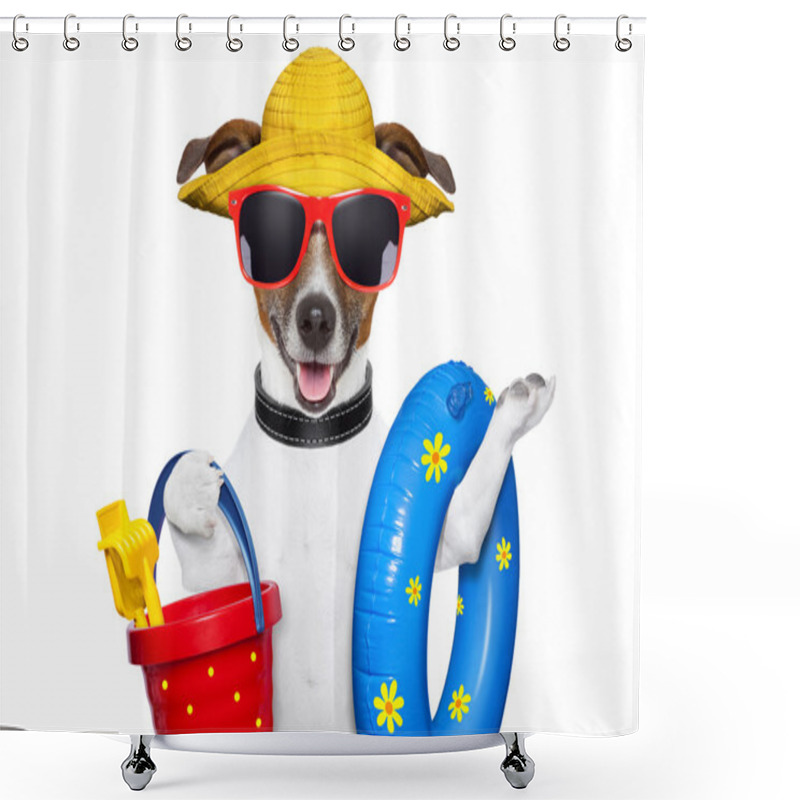 Personality  Summer Beach Dog Shower Curtains