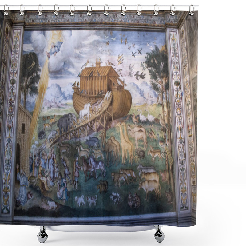 Personality  Milan, Italy, Europe, 28/03/2019: The Interior Of San Maurizio Al Monastero Maggiore, A 1518 Church Known As The Sistine Chapel Of Milan, View Of The Aurelio Luini Fresco Storie Dell'arca Di No (Stories Of Noah's Ark) In The Hall Of The Nuns Shower Curtains