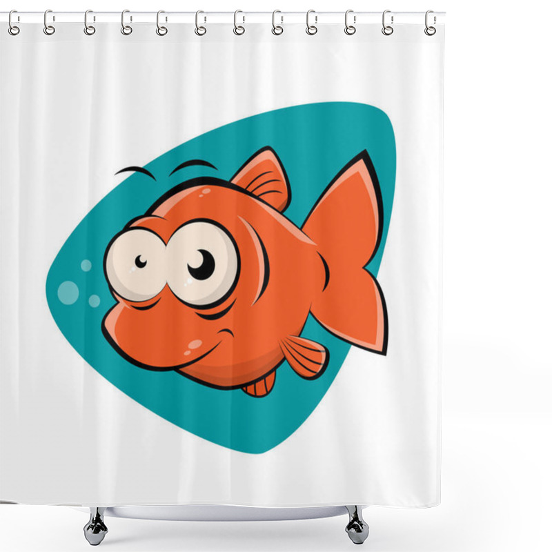 Personality  Funny Clipart Of A Smiling Fish Shower Curtains