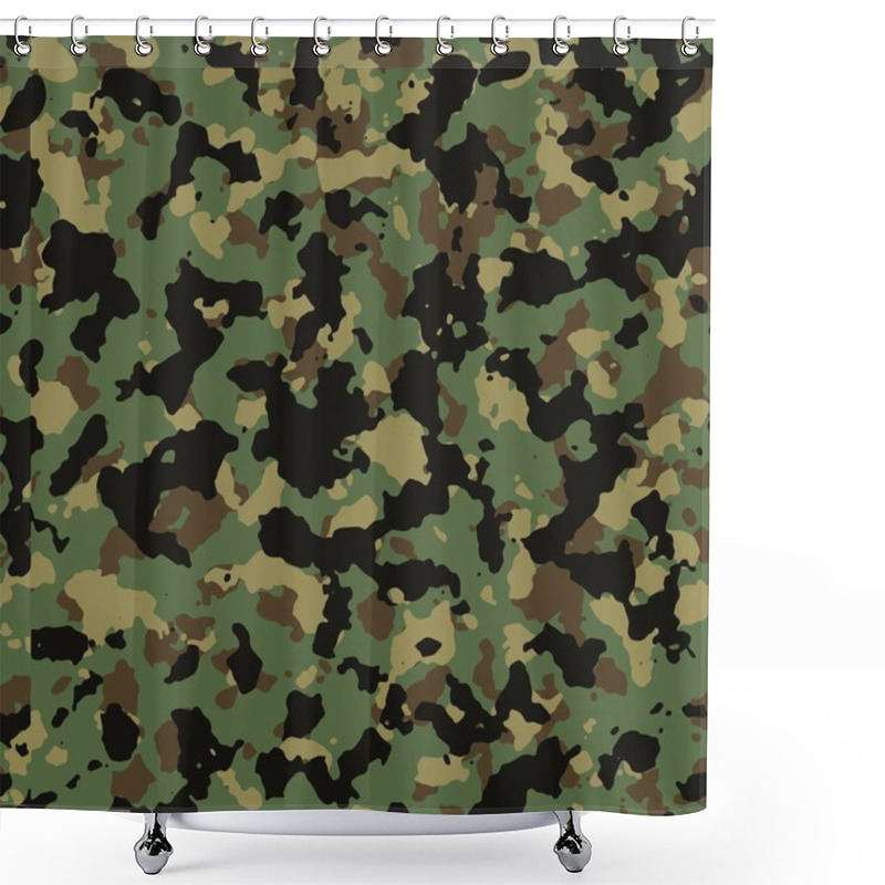 Personality  Huge Seamless Woodland Camo Pattern Vector Shower Curtains