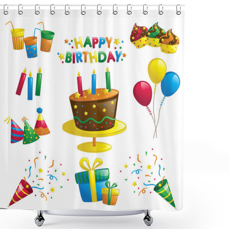 Personality  Birthday Icons Shower Curtains