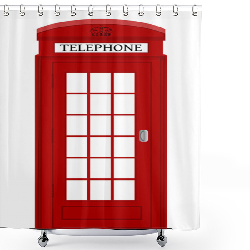 Personality  London Phone Box , Vector Illustration Shower Curtains