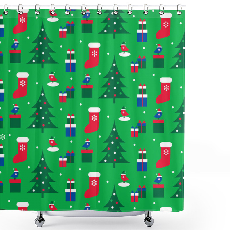 Personality  Christmas Background Patterns Shower Curtains