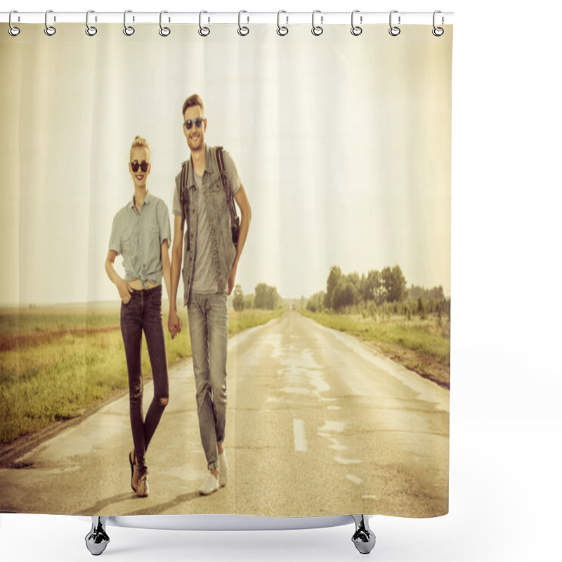 Personality  Lost Highway.  Sepia, Retro Styled. Shower Curtains