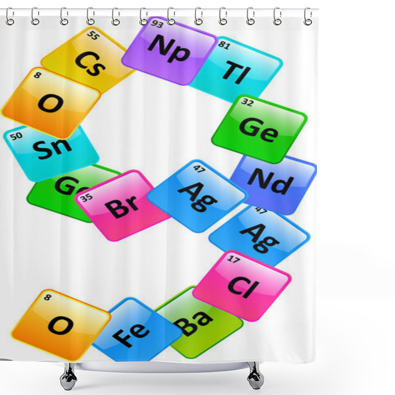 Personality  Periodic Table Number 9 Shower Curtains