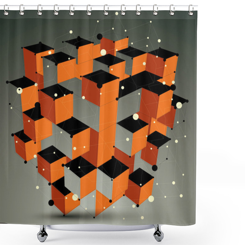 Personality  Cybernetic Futuristic Form. Shower Curtains