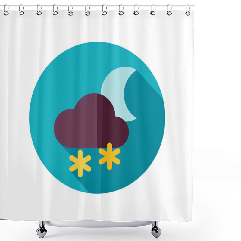 Personality  Cloud Snow Moon Flat Icon. Meteorology. Weather  Shower Curtains