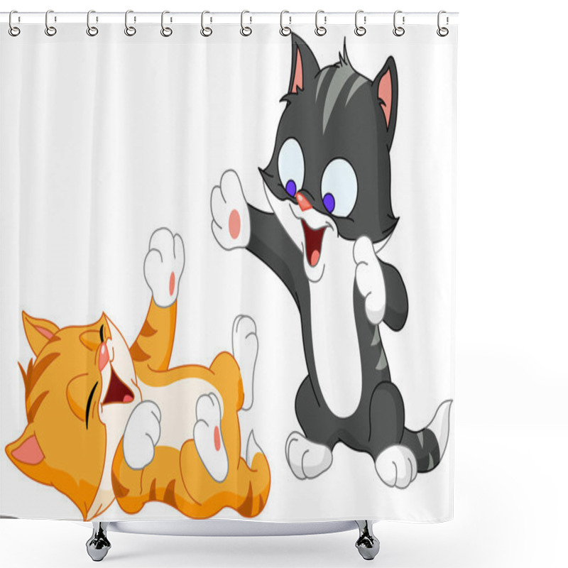 Personality  Kittens Playing Shower Curtains