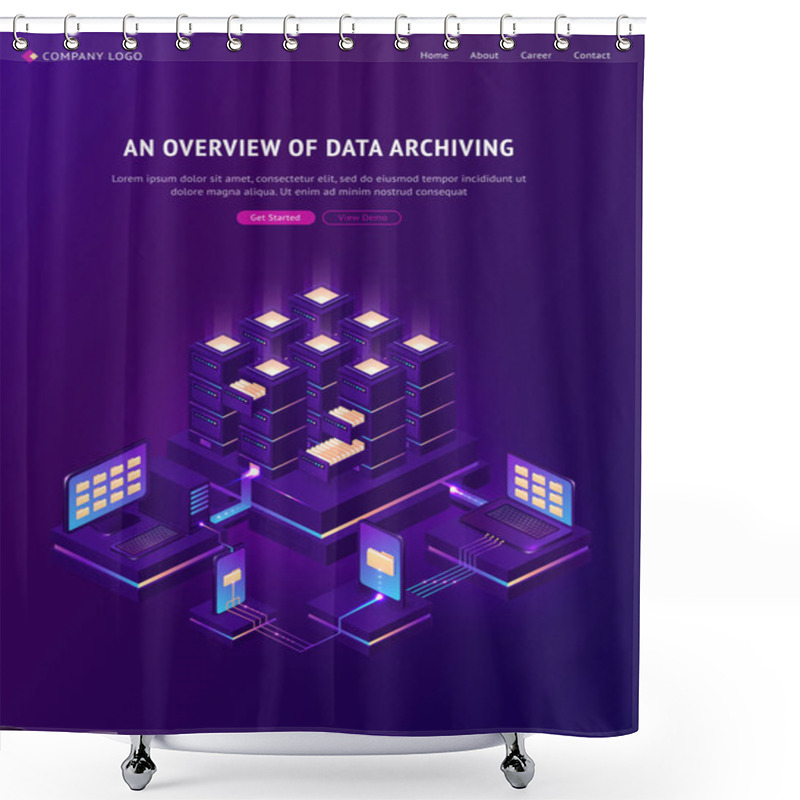 Personality  Overview Of Data Archiving Banner Shower Curtains