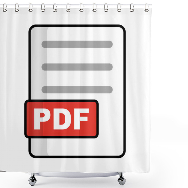 Personality  PDF File Icon. PDF File Extension. Editable Vector. Shower Curtains