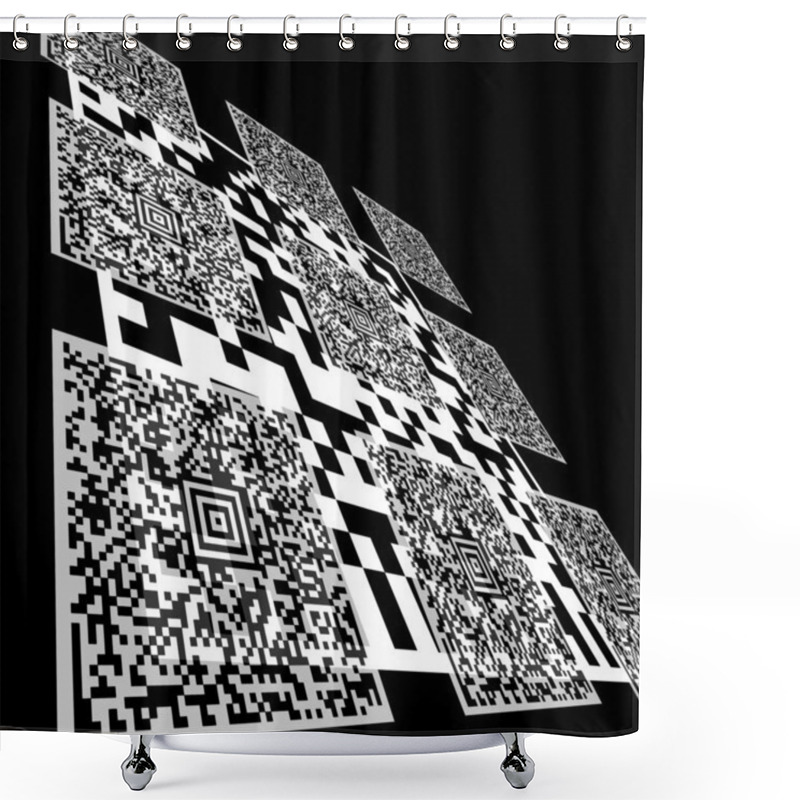 Personality  Abstract Barcode Background. Aztec Code. Shower Curtains