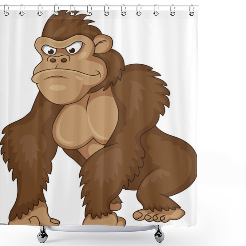 Personality  Gorilla Cartoon Shower Curtains