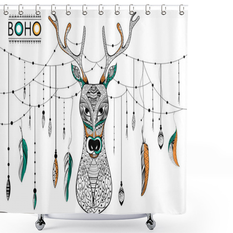 Personality  Tribal Boho Style Deer Shower Curtains