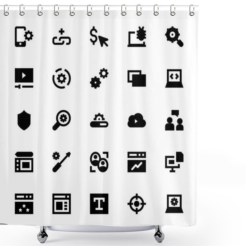 Personality  Web Design And Development Vector Icons 2 Shower Curtains