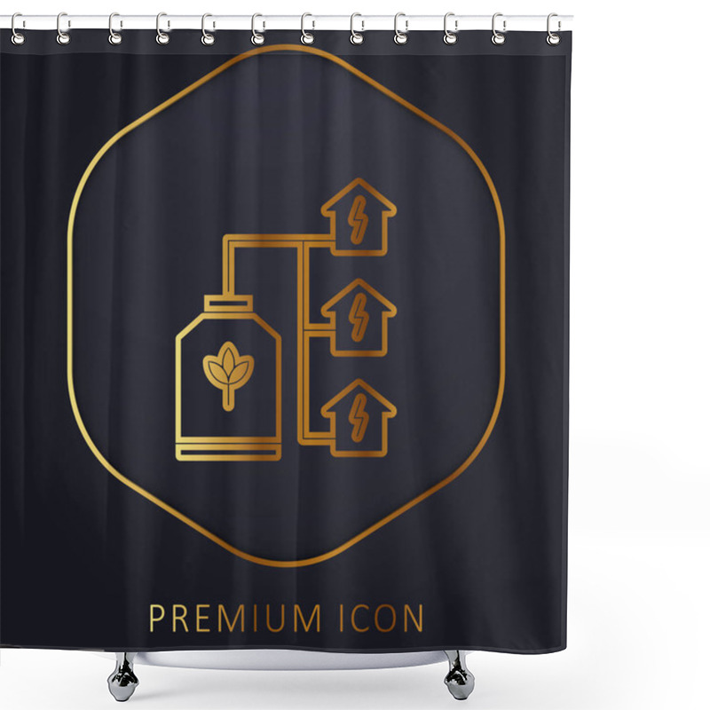 Personality  Bio Energy Golden Line Premium Logo Or Icon Shower Curtains