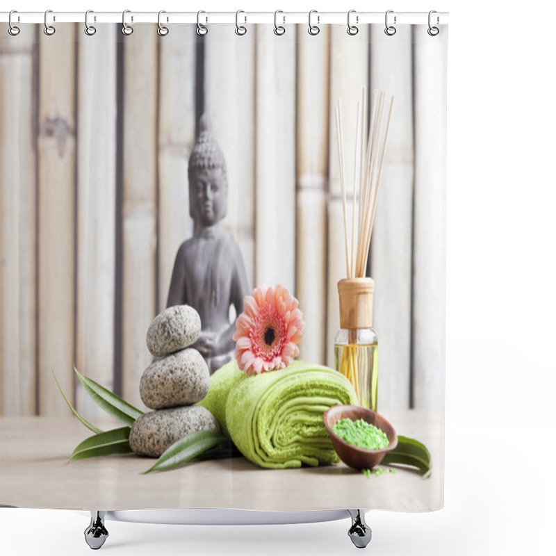 Personality  SPA And Meditation Background Shower Curtains