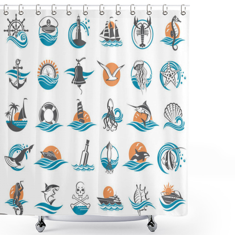 Personality  Nautical Elements Collection  Shower Curtains