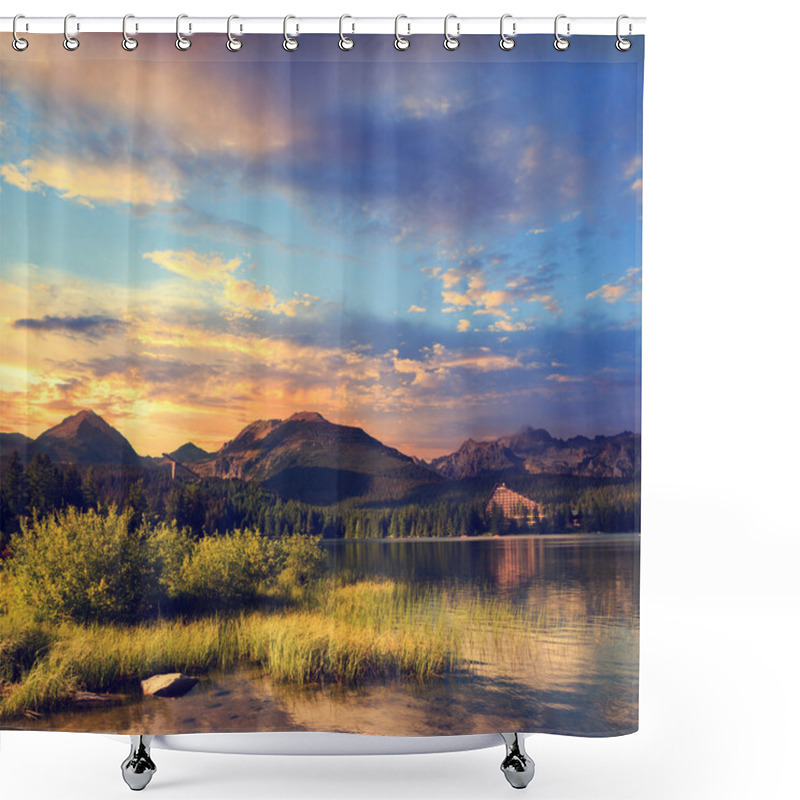 Personality  Mountain Lake In National Park High Tatra, Strbske Pleso, Slovakia, Europe Shower Curtains