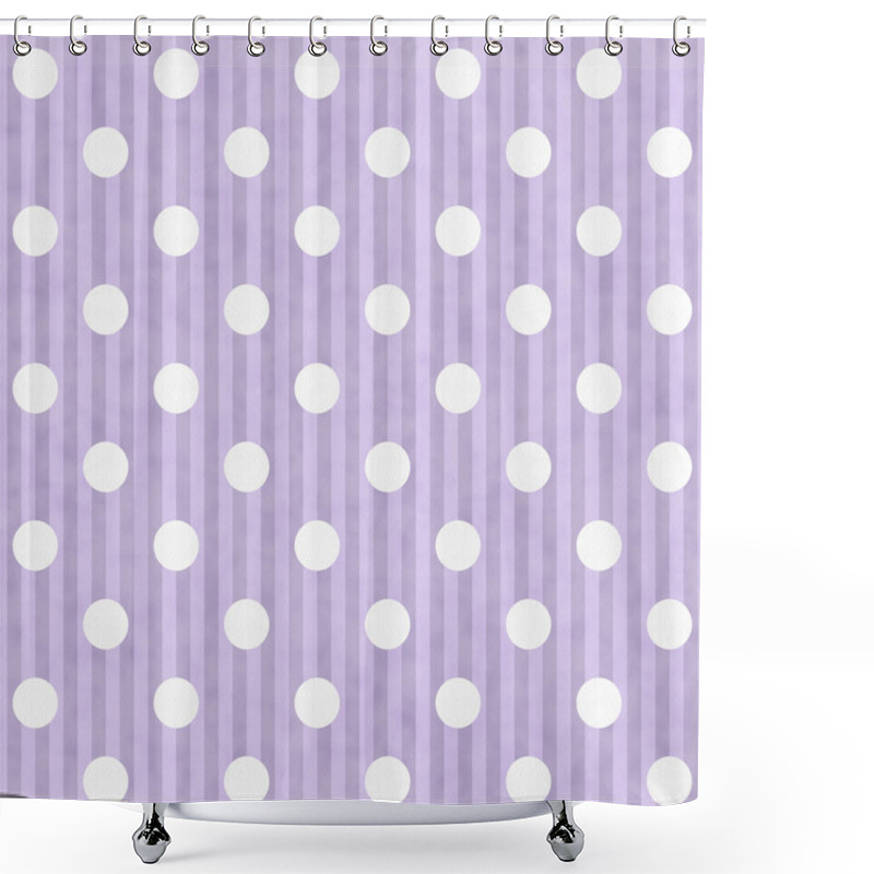 Personality  Purple And White Polka Dot Fabric Background Shower Curtains