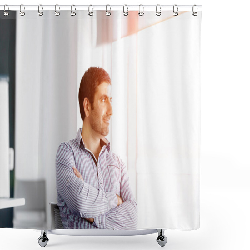 Personality  Portrait Of Businessman Shower Curtains