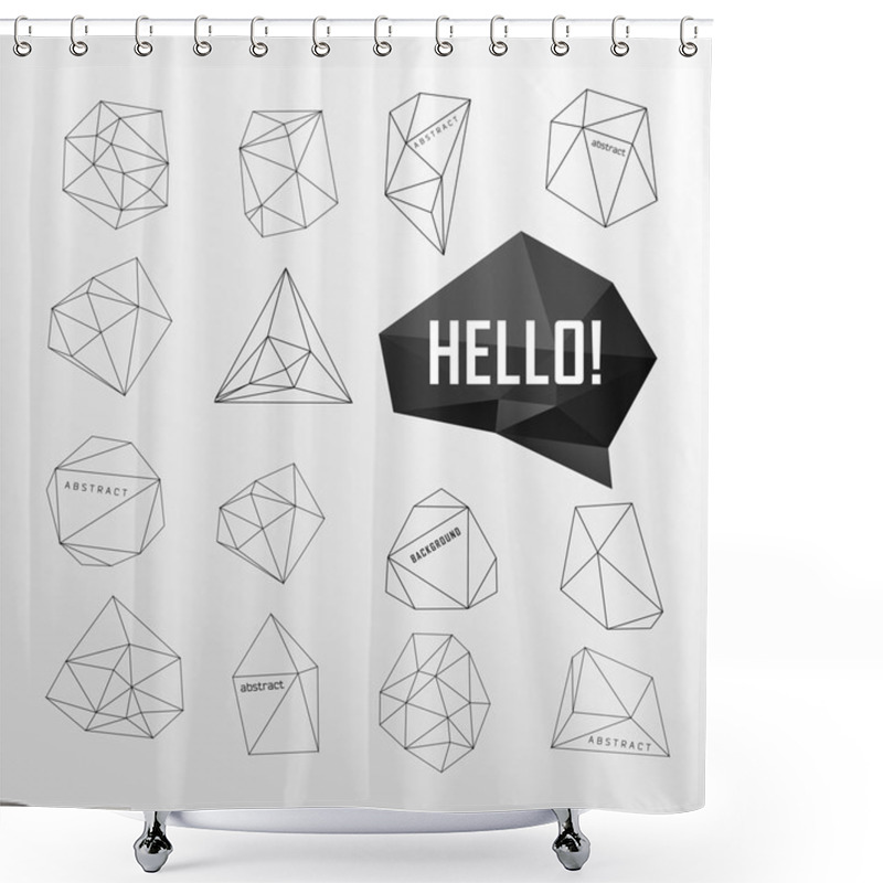 Personality  Abstract Modern Background With Polygons Design Shower Curtains