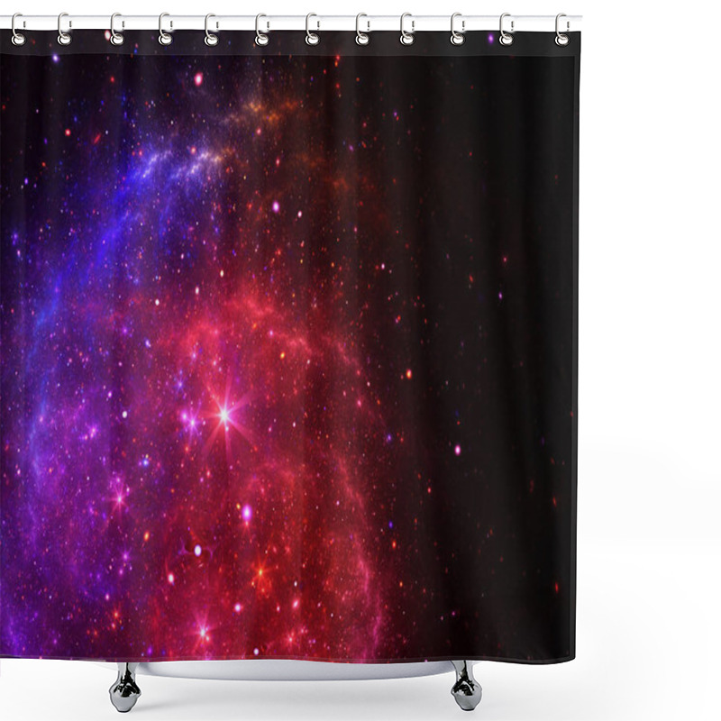 Personality  Fractal Nebulosity - Fractal Background Shower Curtains