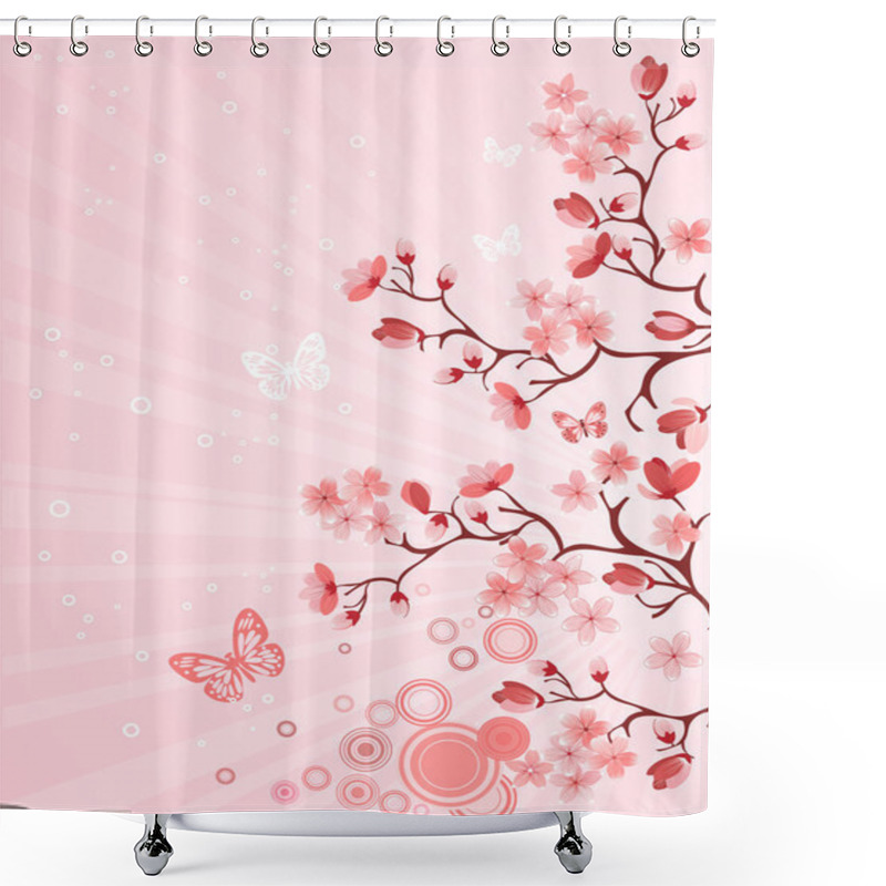 Personality  Japanese Cherry Blossom Shower Curtains