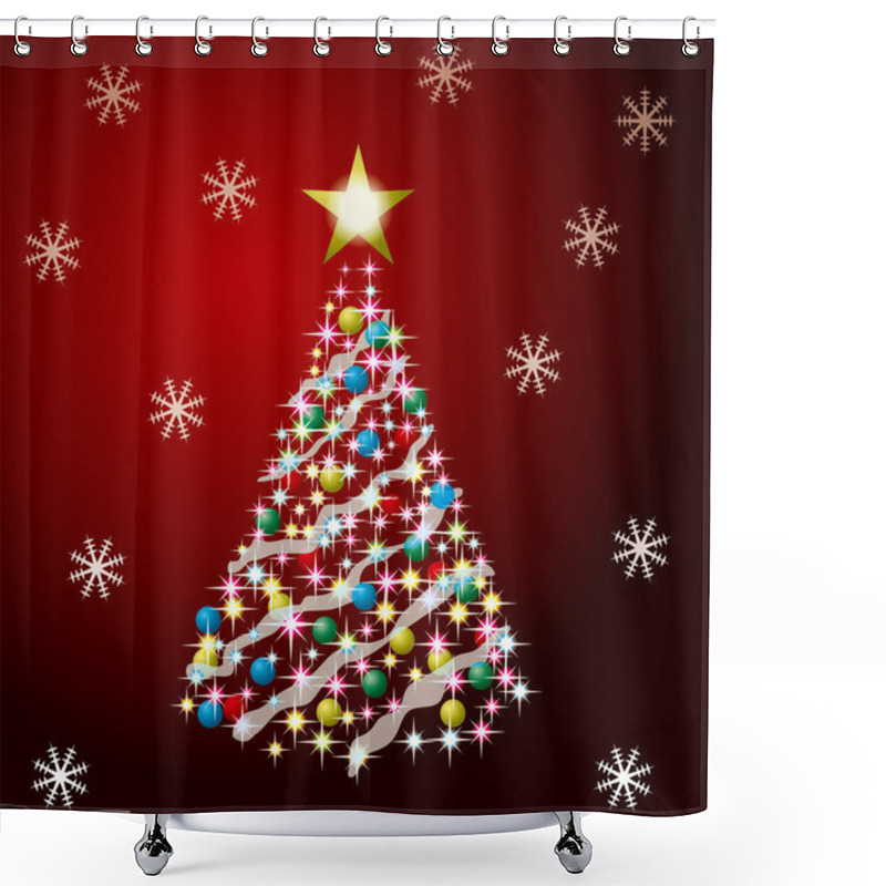 Personality  Christmas Tree Shower Curtains