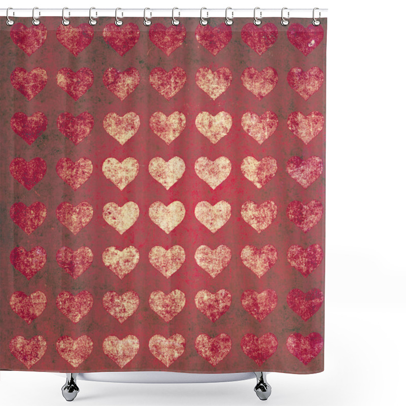 Personality  Hearts Grunge Background Shower Curtains