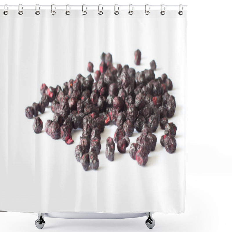 Personality  Freeze Dried Blueberries On A White Background. Shower Curtains