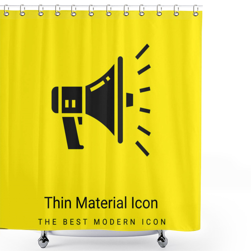 Personality  Advertising Minimal Bright Yellow Material Icon Shower Curtains