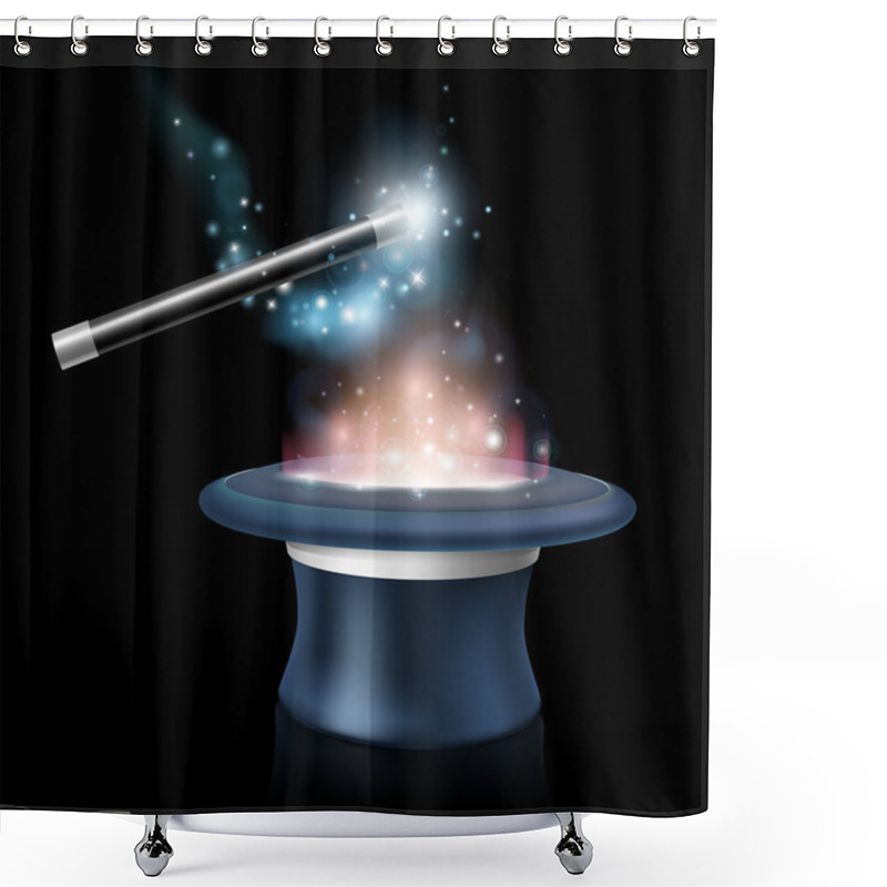 Personality  Magic Tick Hat And Wand Shower Curtains