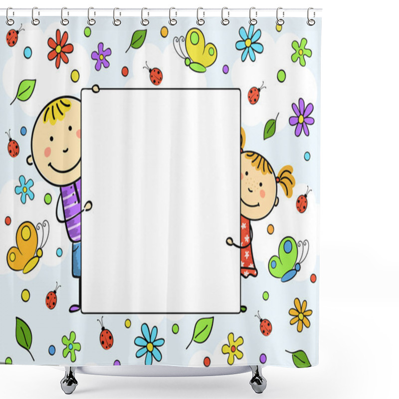 Personality  Children's Frame. Vector Illustration. Shower Curtains