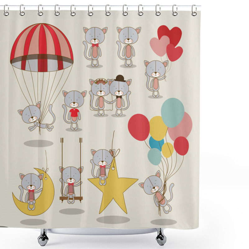 Personality  Kitties Design Shower Curtains