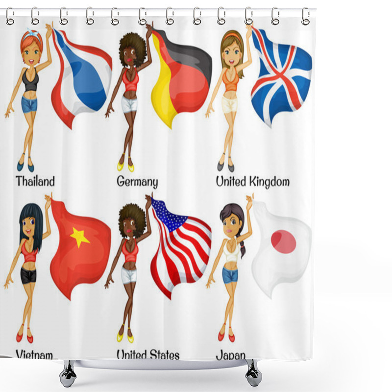 Personality  People And Flags Shower Curtains