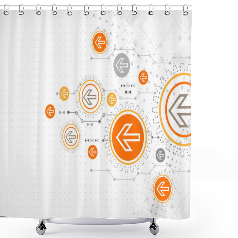 Personality  Abstract Background With Technological Elements Shower Curtains