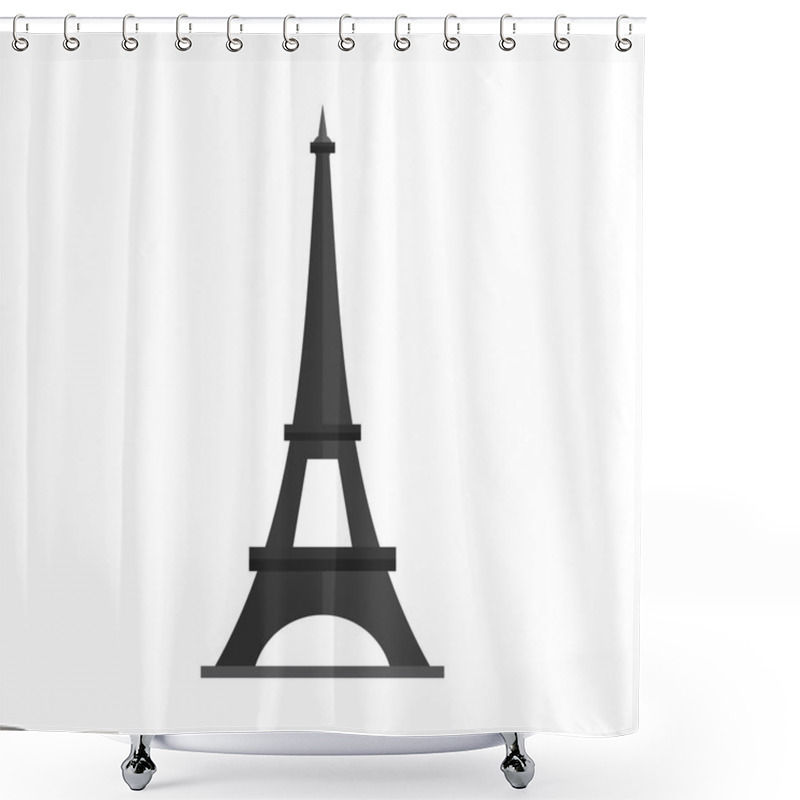 Personality  Vector Eiffel Tower Vector Icons World Famous France Tourist Attraction Symbols International Architectural Monument Shower Curtains