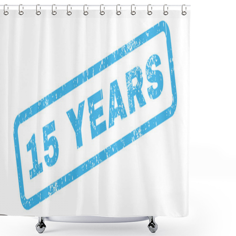 Personality  15 Years Text Rubber Stamp Shower Curtains