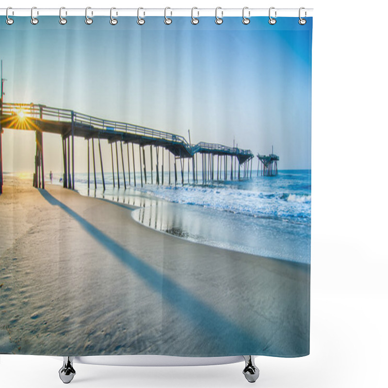 Personality  Abandoned North Carolina Fishing Pier Outerbanks OBX Cape Hatter Shower Curtains