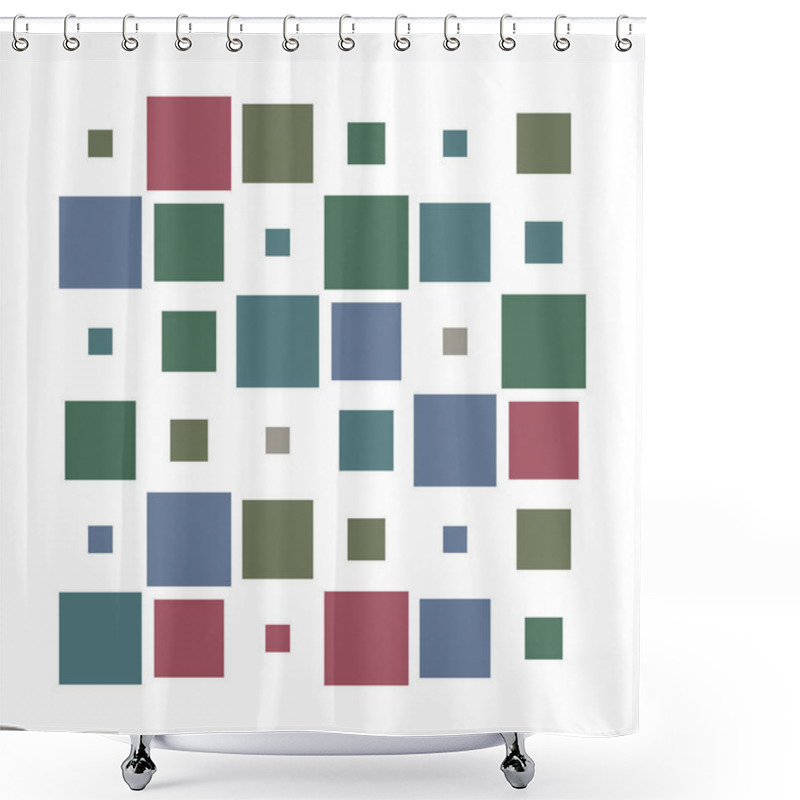 Personality  6x6 Cube, Square Geometric Arrangement. Square Illustration Shower Curtains