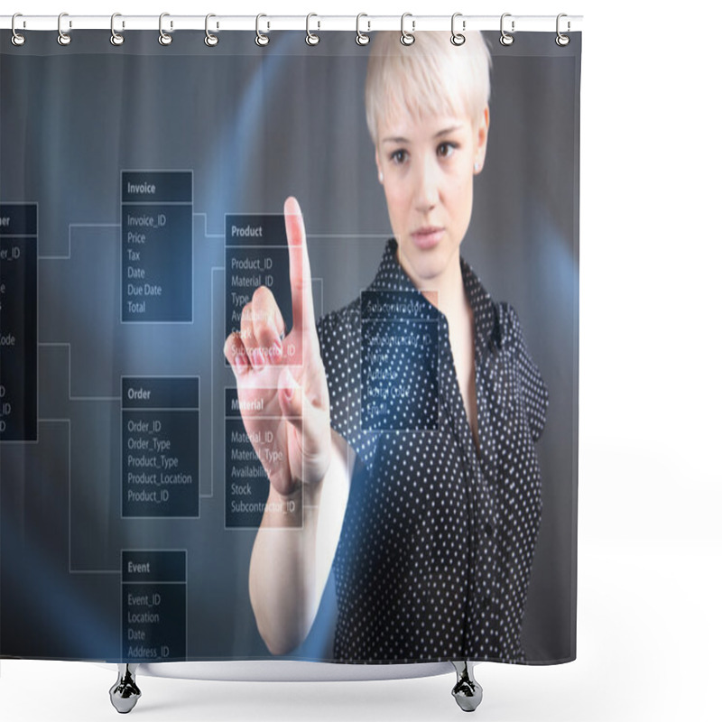 Personality  Database Background With Businessman Shower Curtains