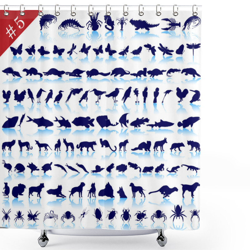 Personality  Set Of Animal Silhouettes Shower Curtains