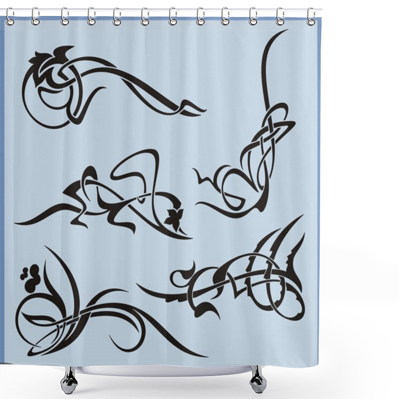 Personality  Exquisite Scroll Ornamental Designs Shower Curtains