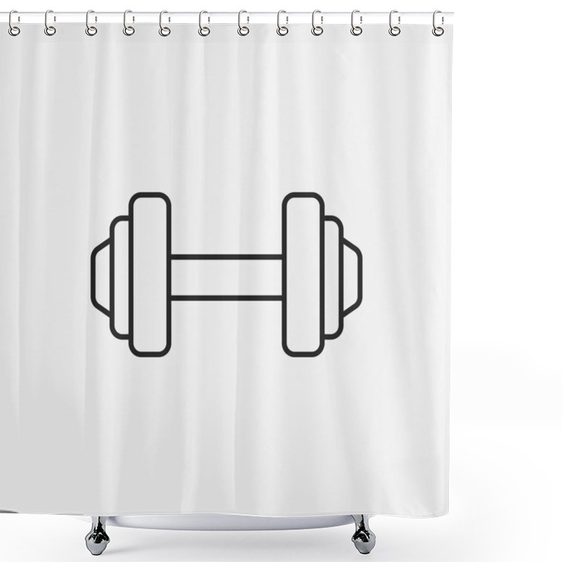 Personality  Dumbbell Line Icon Shower Curtains